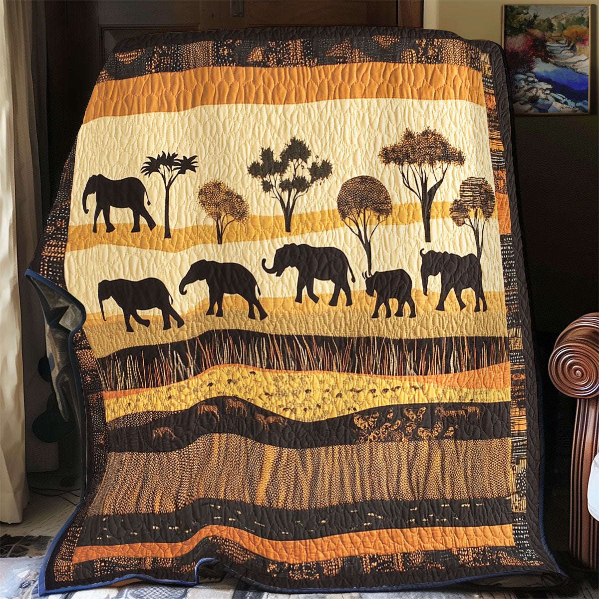 Elephant In Desert WY0303008CL Quilt