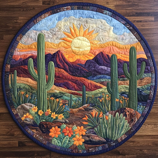 Cactus Sunset CW1507008CL Quilted Round Mat