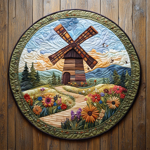 Big Windmill CQ0306055CL Quilted Round Mat