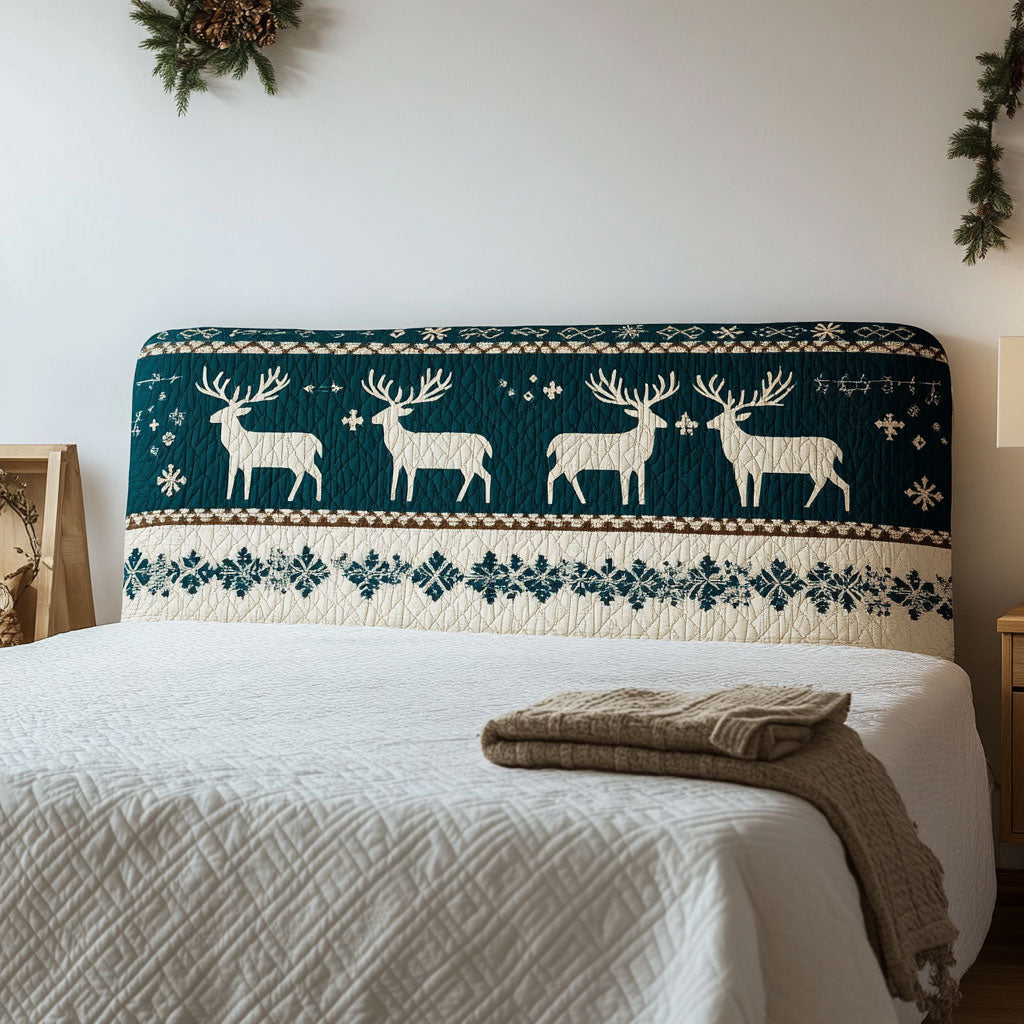 Polar Antlers CP1912029CL Quilted Headboard Slipcover