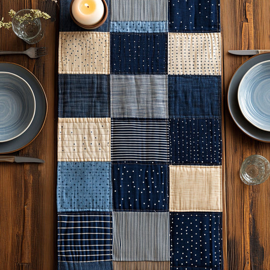 Patchwork Denim CW2905574CL Quilted Table Runner