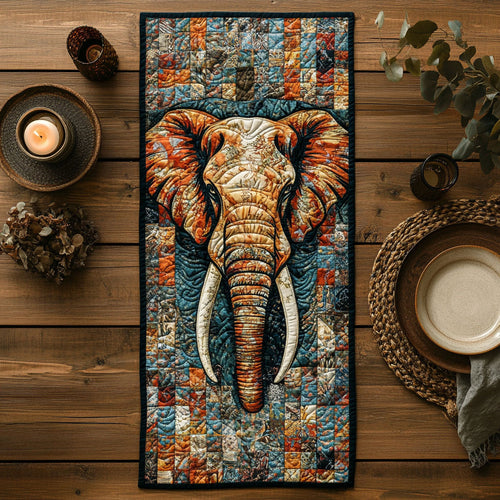Patchwork Elephant CW1201073CL Quilted Table Runner
