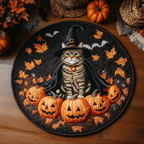 The Halloween Cats WY0608011CL Quilted Round Mat