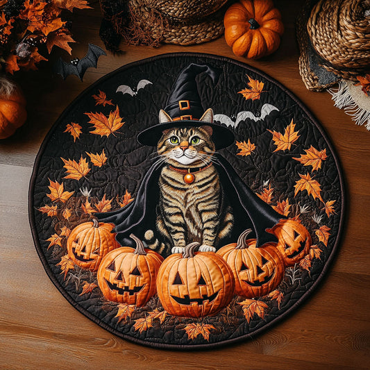 The Halloween Cats WY0608011CL Quilted Round Mat