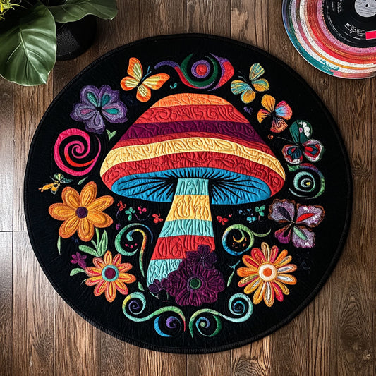Vibrant Mushroom WX2605057CL Quilted Round Mat