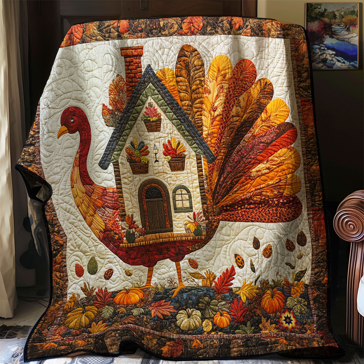 Rustic Turkey House WJ2612022CL Quilt
