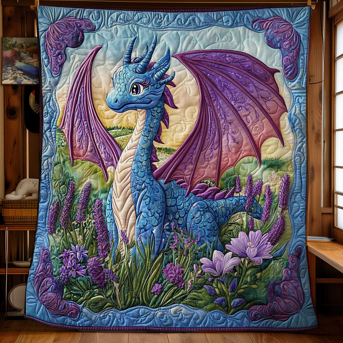 Dragon In Lavender WY0901030CL Quilt