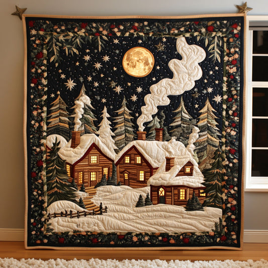 Midwinter Forest Cabin WN0110036CL Quilt