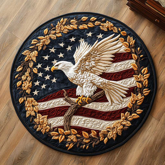 Bald Eagle Honor WN1305045CL Quilted Round Mat