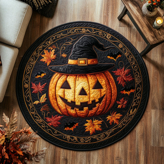 Haunted Pumpkin CW1208013CL Quilted Round Mat