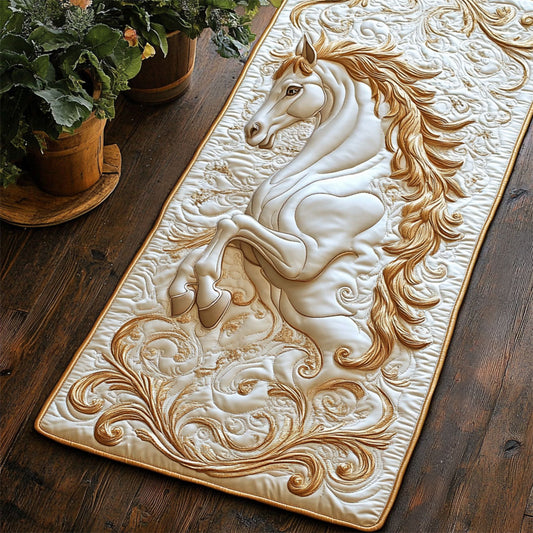 Royal Gold Horse WY2504044CL Quilted Table Runner
