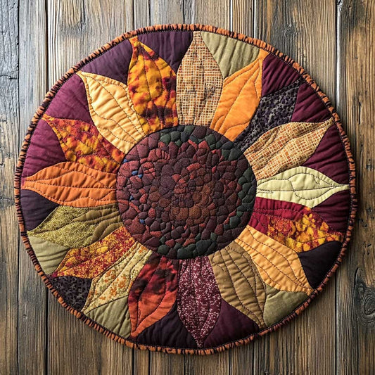 Sunflower Whimsy WN2403112CL Quilted Round Mat
