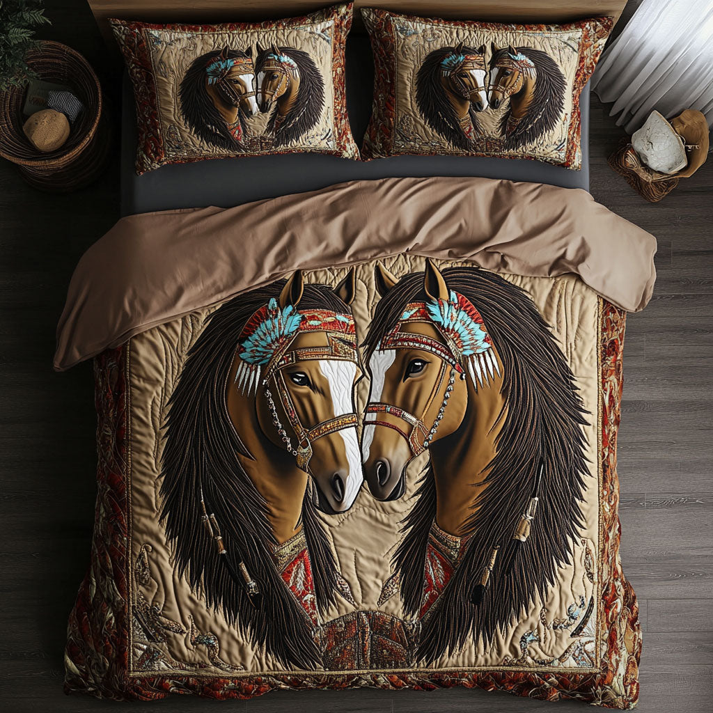 Twin Native Horse CW0801052CL Duvet Cover Set