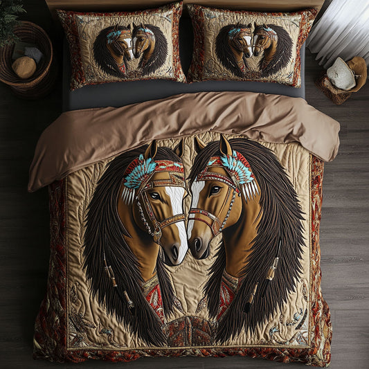 Twin Native Horse CW0801052CL Duvet Cover Set