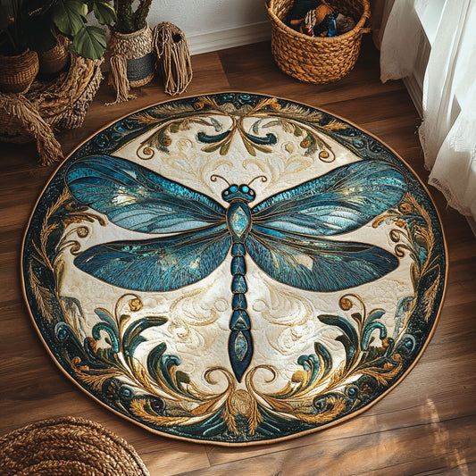 Dragonfly Whispers WY3006059CL Quilted Round Mat