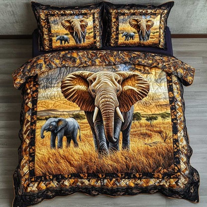 Golden Elephant Herd WN1903131CL Duvet Cover Set