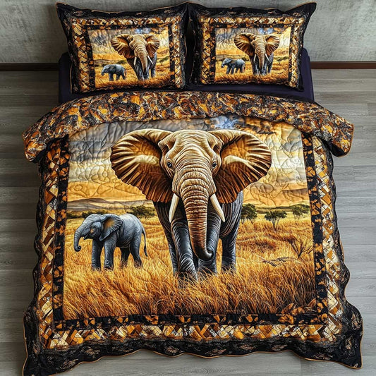Golden Elephant Herd WN1903131CL Duvet Cover Set