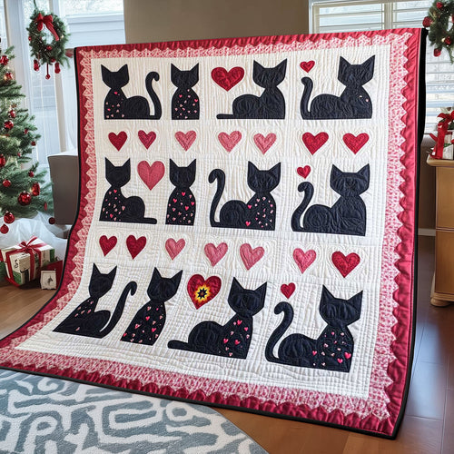 Valentine Silhouette Cat WP1112013CL Quilt