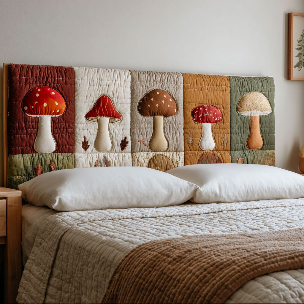 Woodland Mushrooms CP3012006CL Quilted Headboard Slipcover