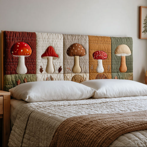 Woodland Mushrooms CP3012006CL Quilted Headboard Slipcover