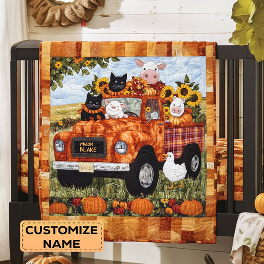Country Critter Cruise WY3107012CL Personalized Baby Quilt