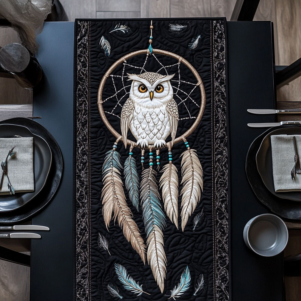 Owl In Dreamcatcher WY1806049CL Quilted Table Runner