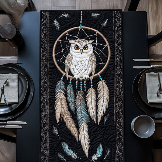 Owl In Dreamcatcher WY1806049CL Quilted Table Runner