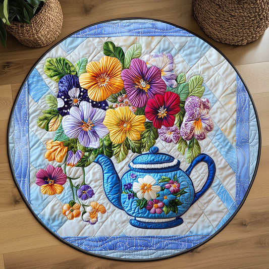 Dreaming Teapot WP0705007CL Quilted Round Mat