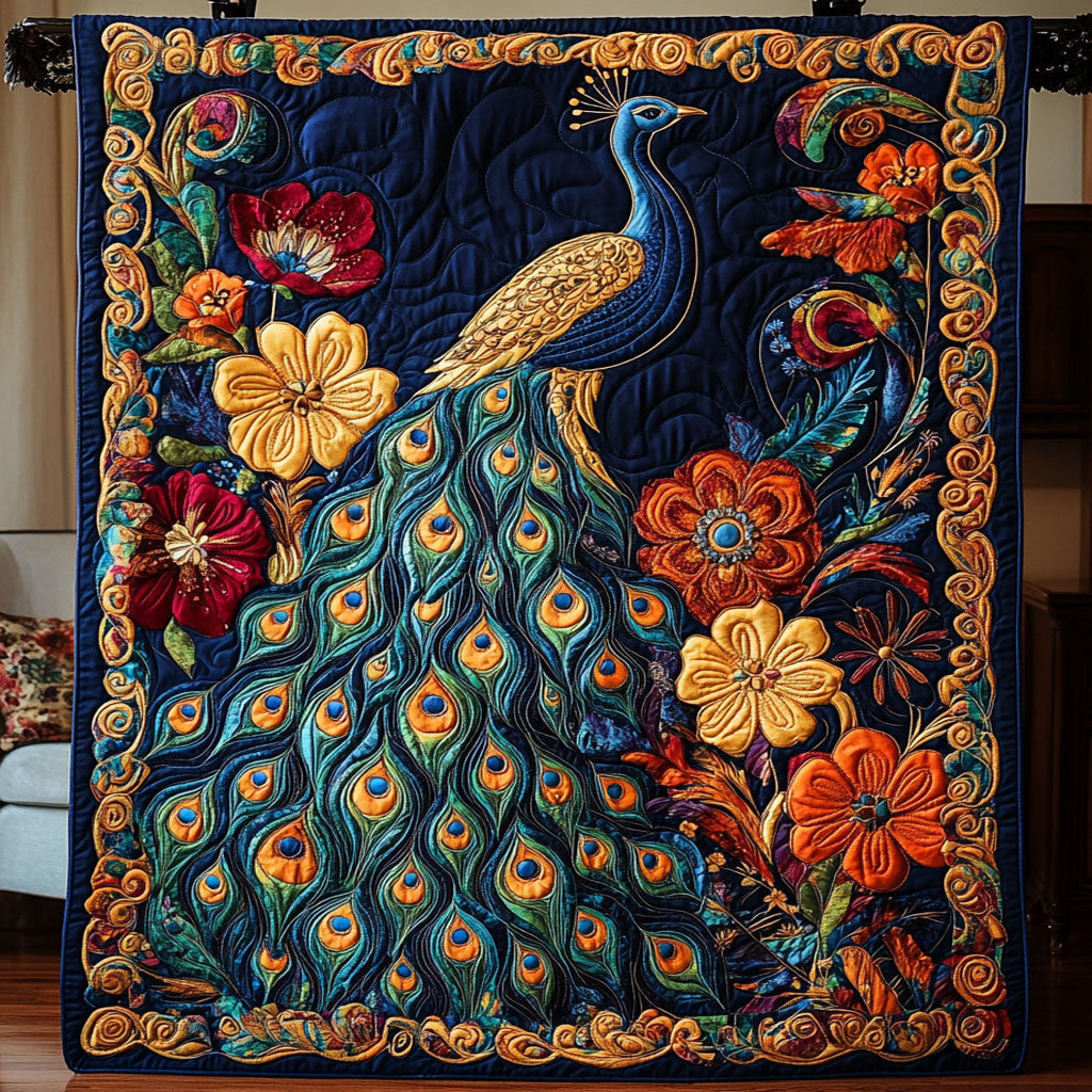Floral Regal Peacock WY1706022CL Quilt