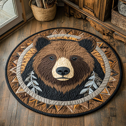 Tribal Bear CW1107046CL Quilted Round Mat
