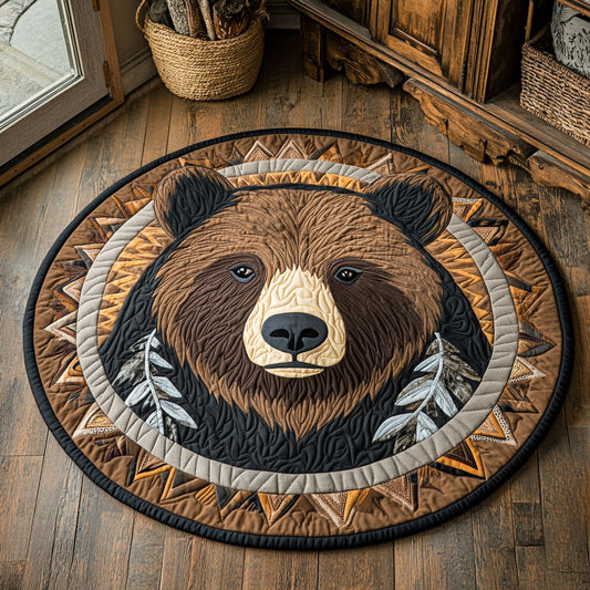 Tribal Bear CW1107046CL Quilted Round Mat