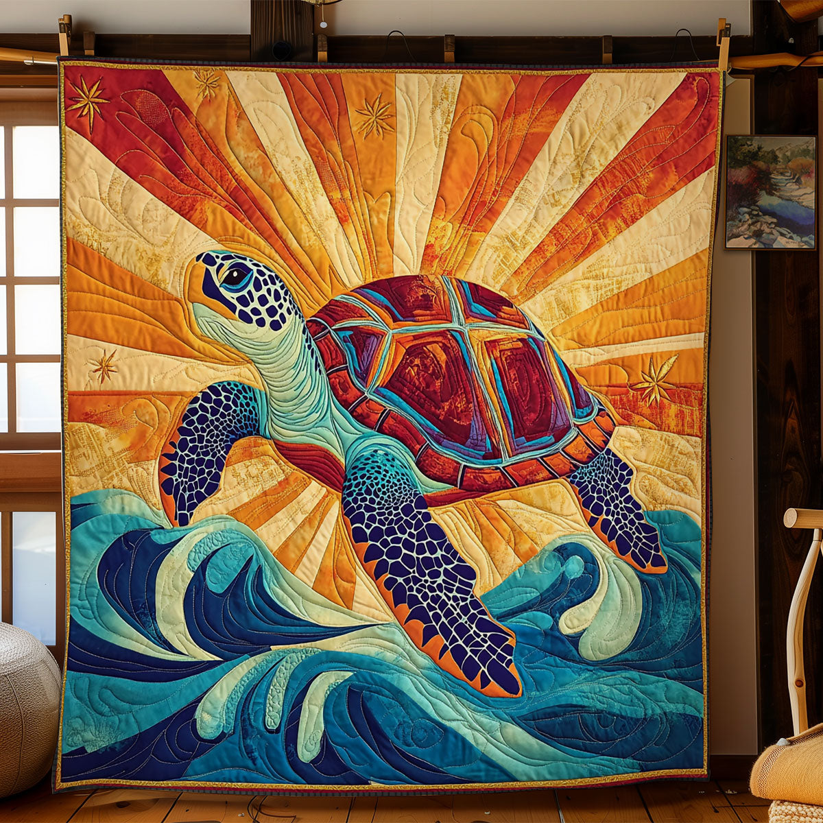 Turtle In Sunset WY0201045CL Quilt
