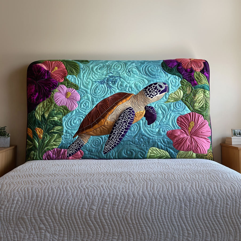 Hibicus Turtle QA2212014CL Quilted Headboard Slipcover