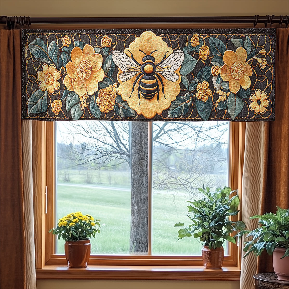 Amber Bee WN3006001CL Quilted Valance
