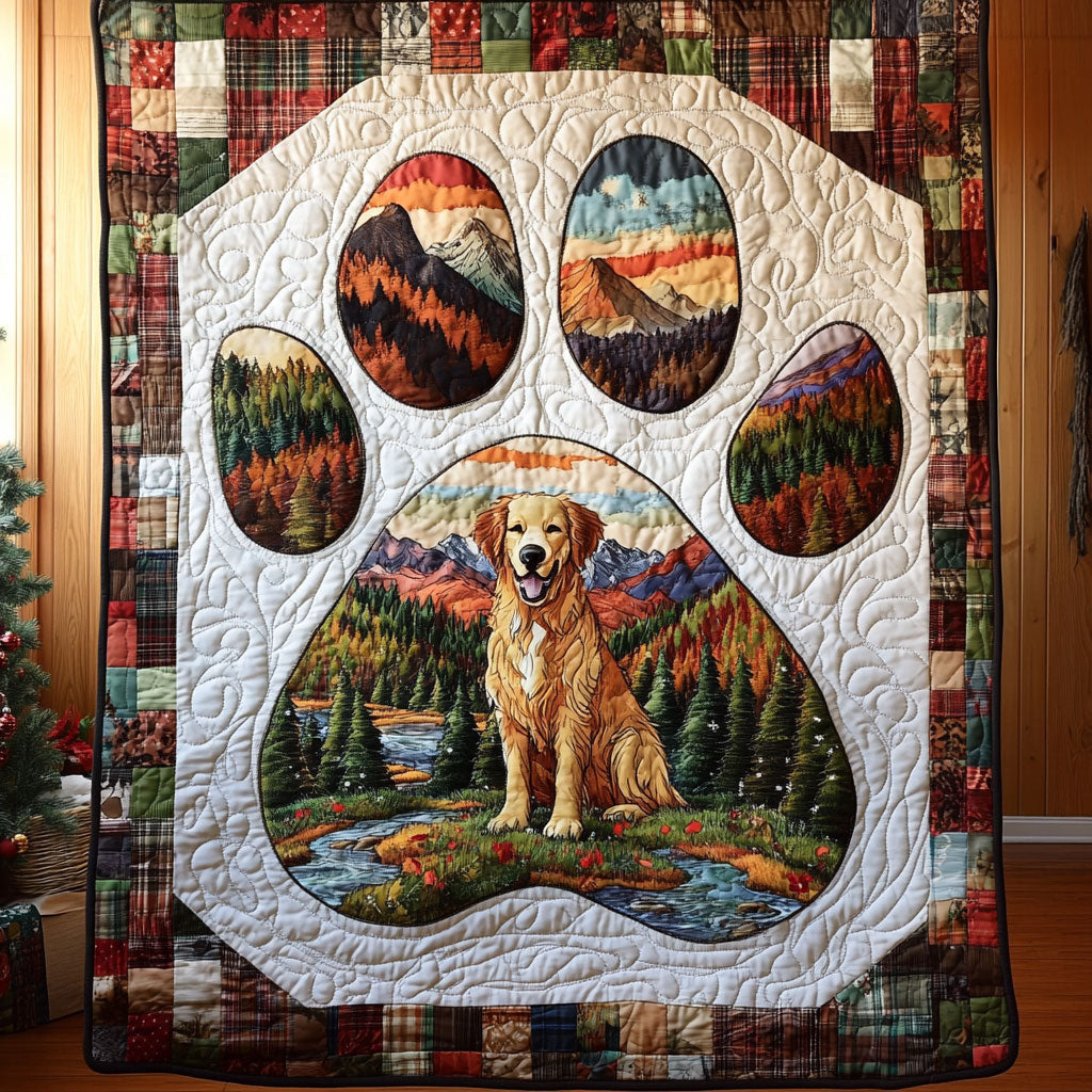 Nature Bless Golden Retriever Paw WN0611075CL Quilt