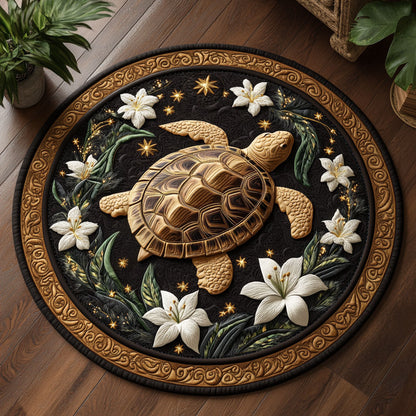 Brown Turtle CM1205048CL Quilted Round Mat
