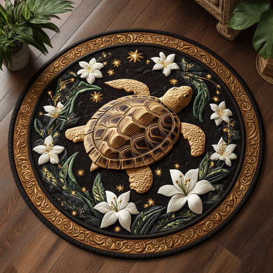 Brown Turtle CM1205048CL Quilted Round Mat