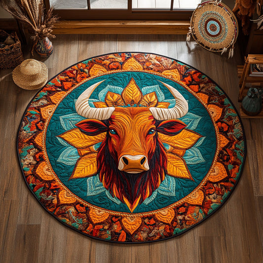 Sacred Bull Spirit WY0107006CL Quilted Round Mat