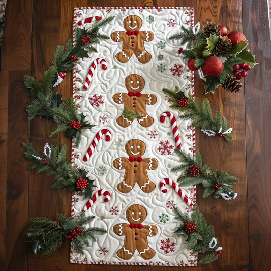 Adorable Gingerbread Festive WP1810007CL Quilted Table Runner