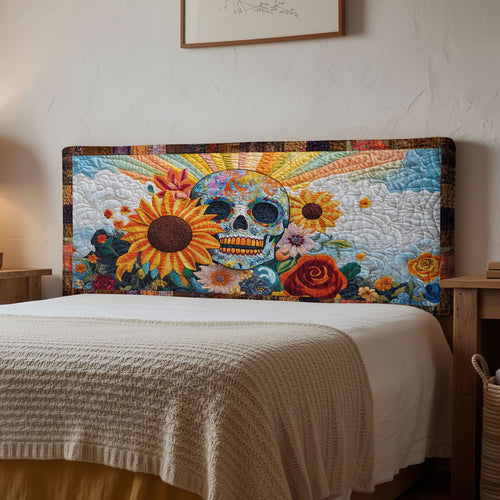 Boho Skull WN1312013CL Quilted Headboard Slipcover