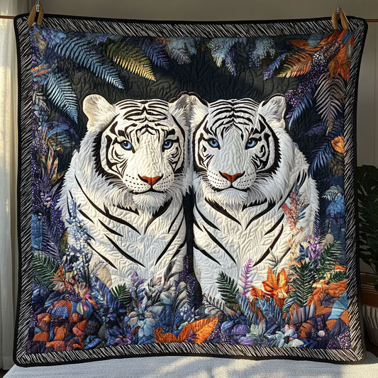 Mystic Tropical White Tiger WY2508068CL Quilt