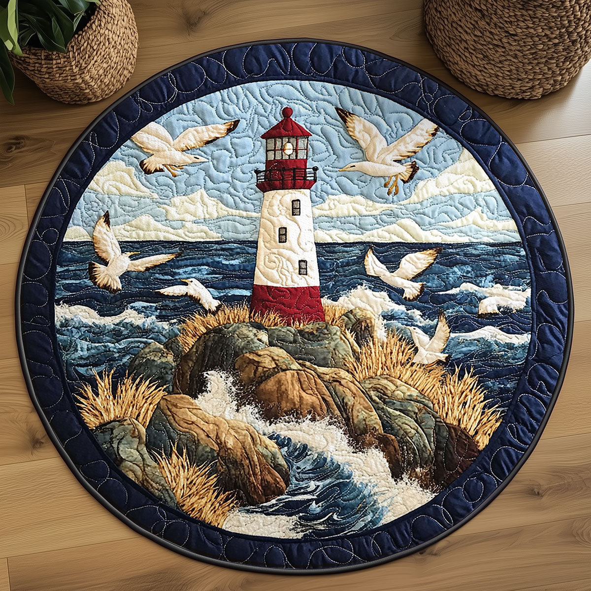 Tidal Tower WY2203070CL Quilted Round Mat