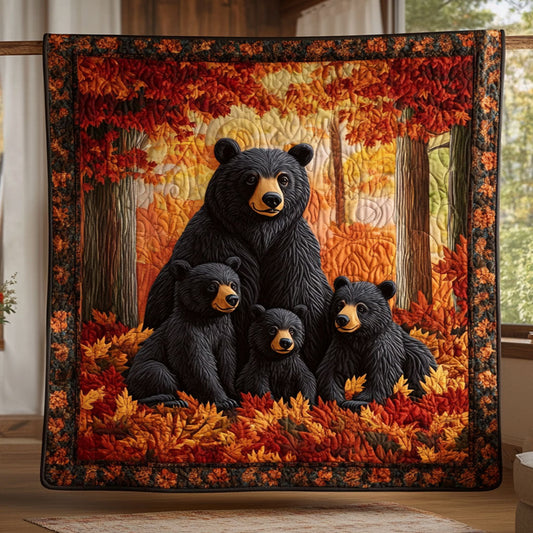 Bear Family In Autumn WY1308004CL Quilt