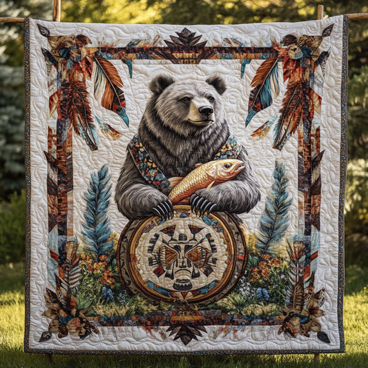Bear With A Fish WY1308003CL Quilt