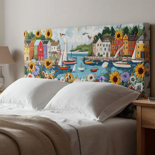 Charming Coastal Harbor XR2512009CL Quilted Headboard Slipcover