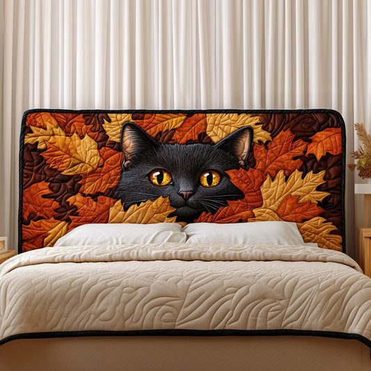 Autumn Black Cat Peek KL2212011CL Quilted Headboard Slipcover