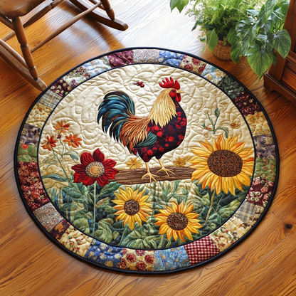 Fabric Rooster XR2003004CL Quilted Round Mat