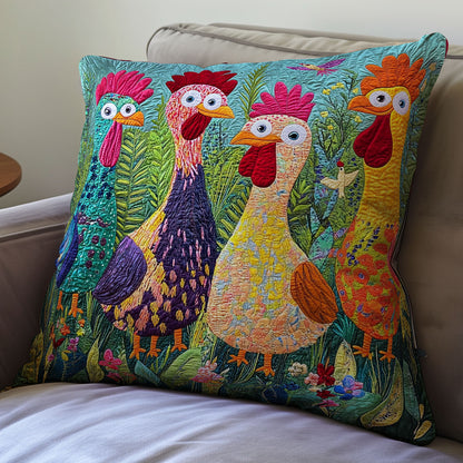 Colorful Chicken WX2512127CL Quilt Pillow Case