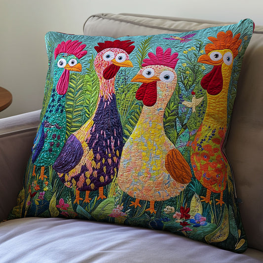 Colorful Chicken WX2512127CL Quilt Pillow Case