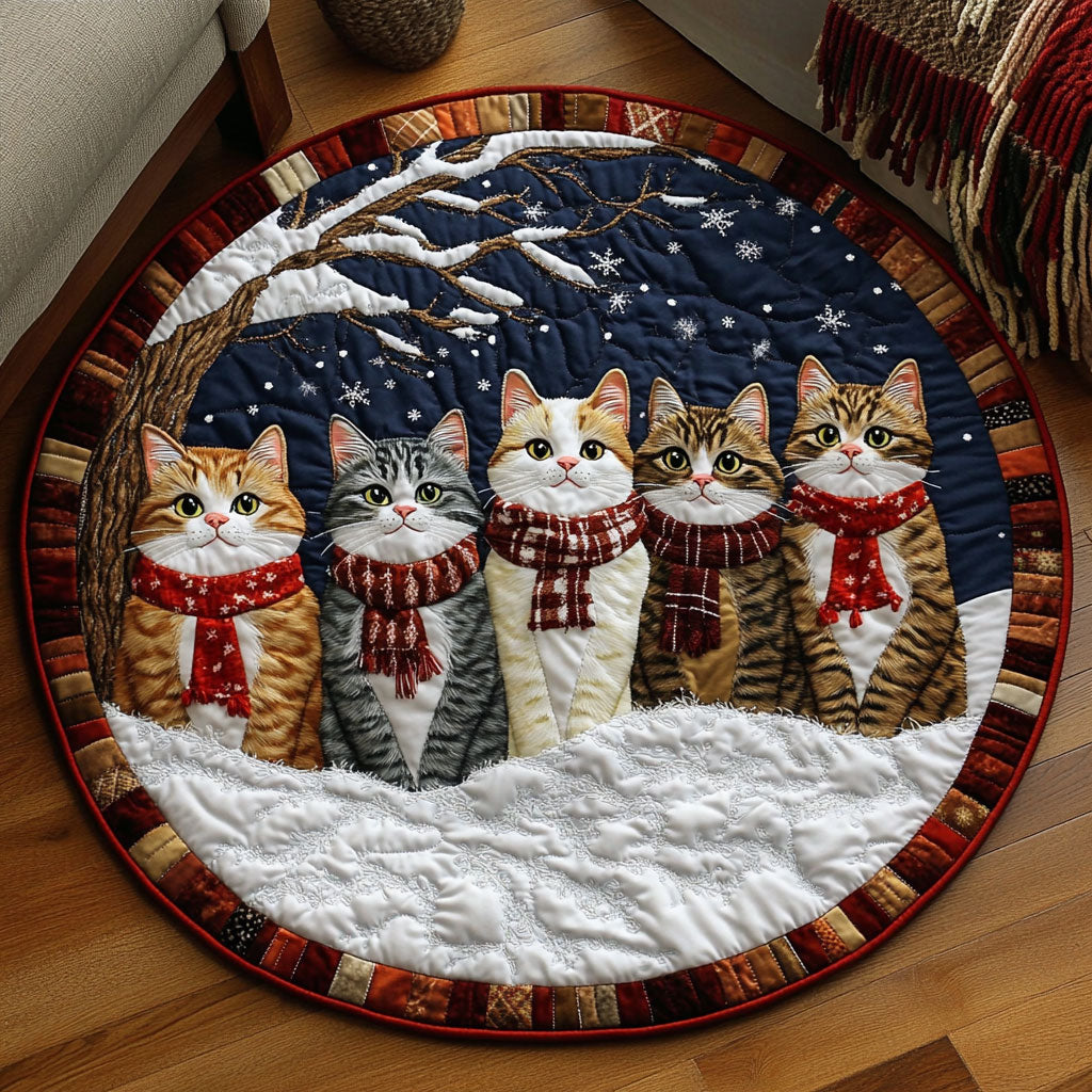 Cozy Cats KL2411006CL Quilted Round Mat